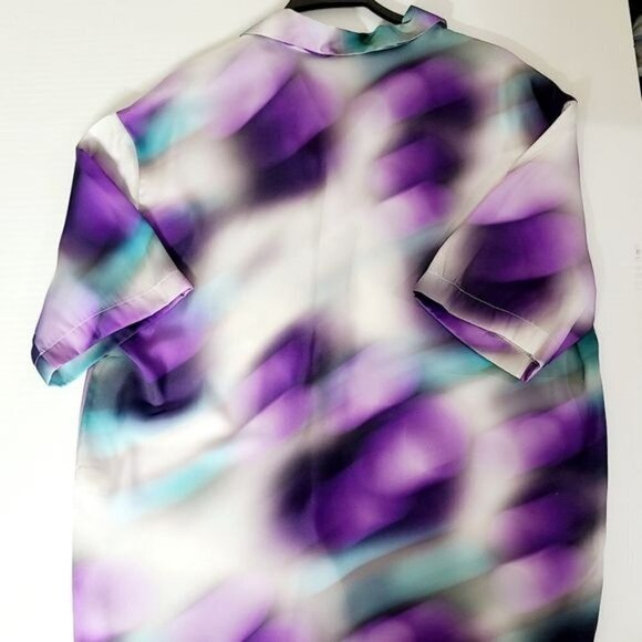 ZARA ABSTRACT PRINT SHIRT LILAC / WHITE SIZE L | 4462/821 - Picture 7 of 11